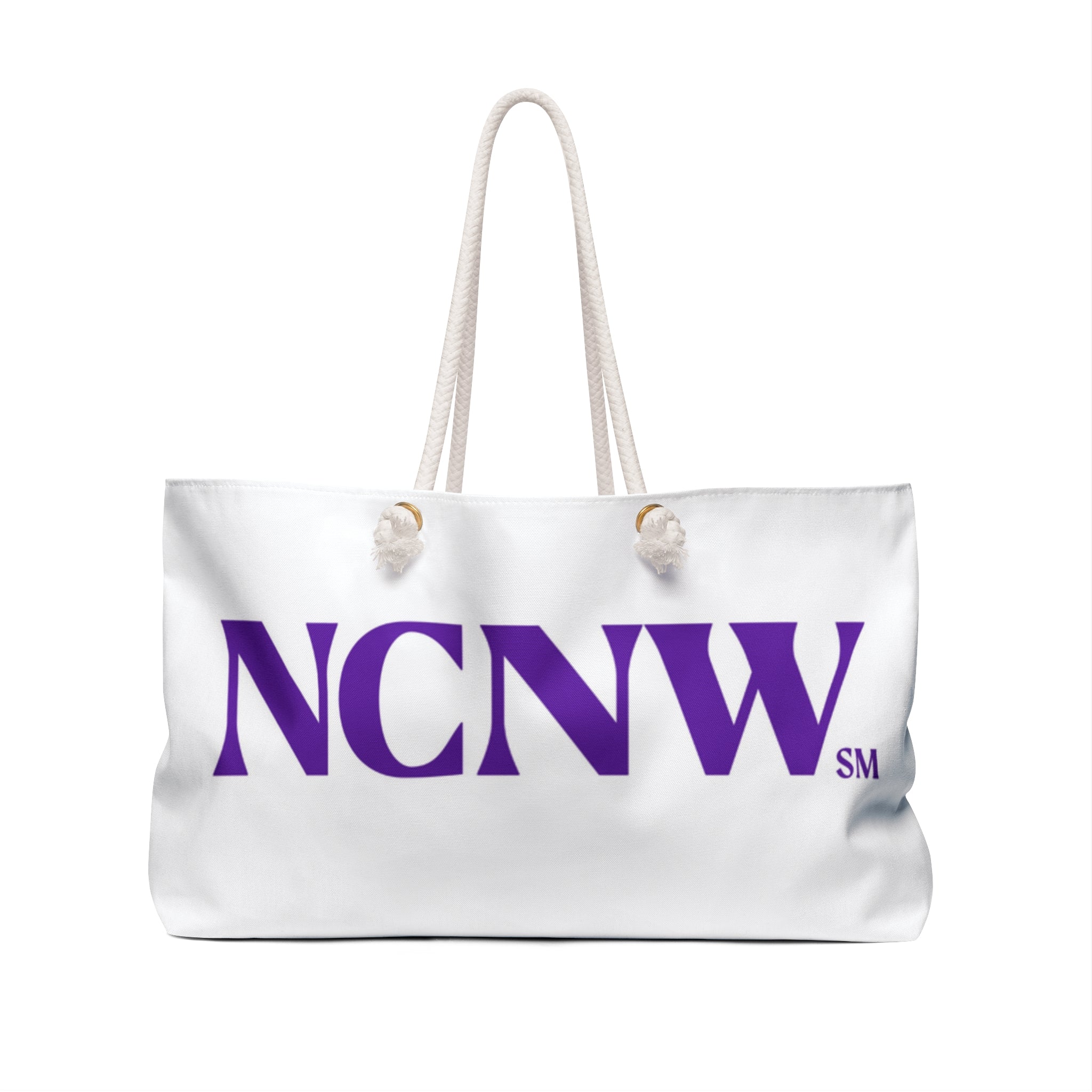 NCNW Purple Logo Weekender Bag with Rope Handle Tote