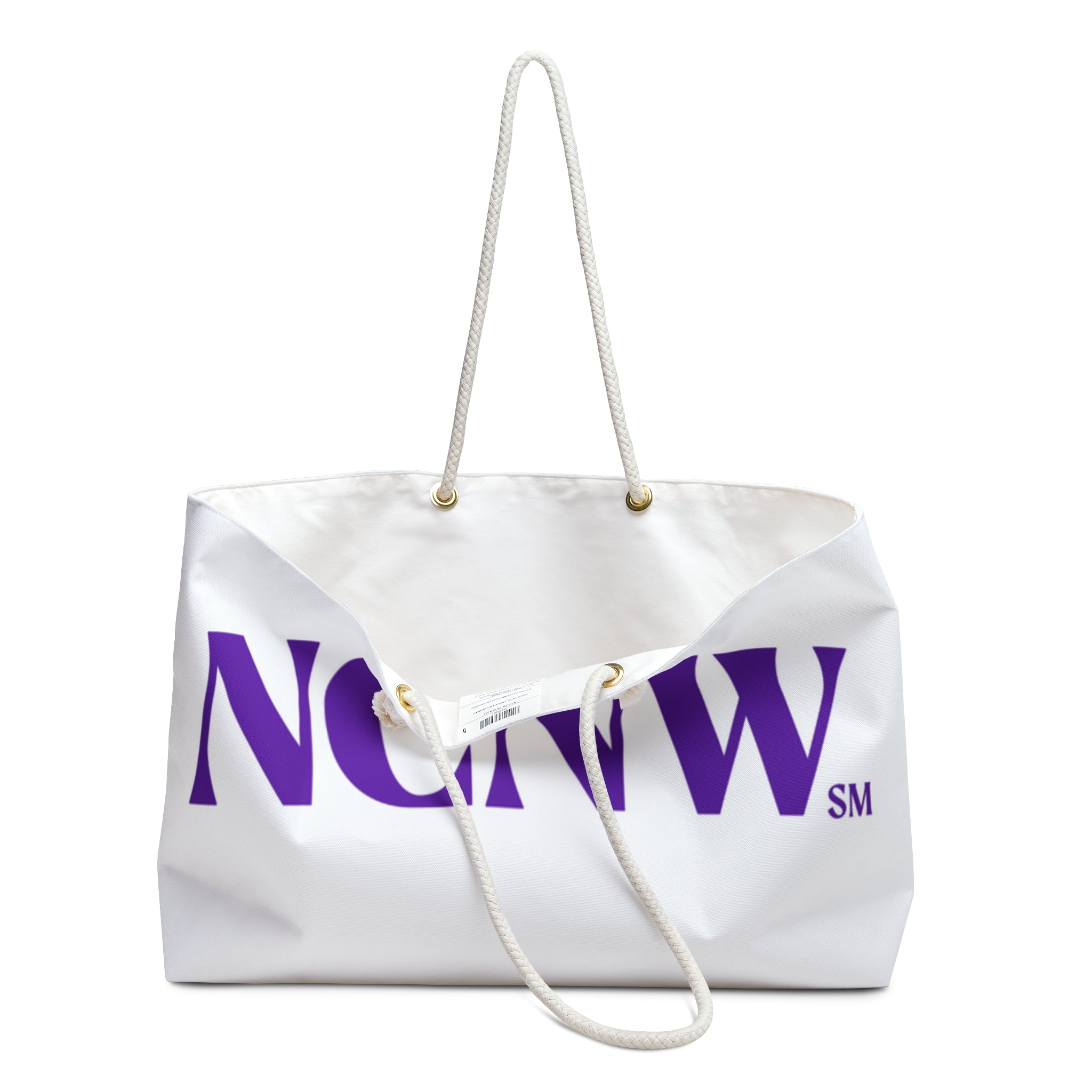 NCNW Purple Logo Weekender Bag with Rope Handle Tote
