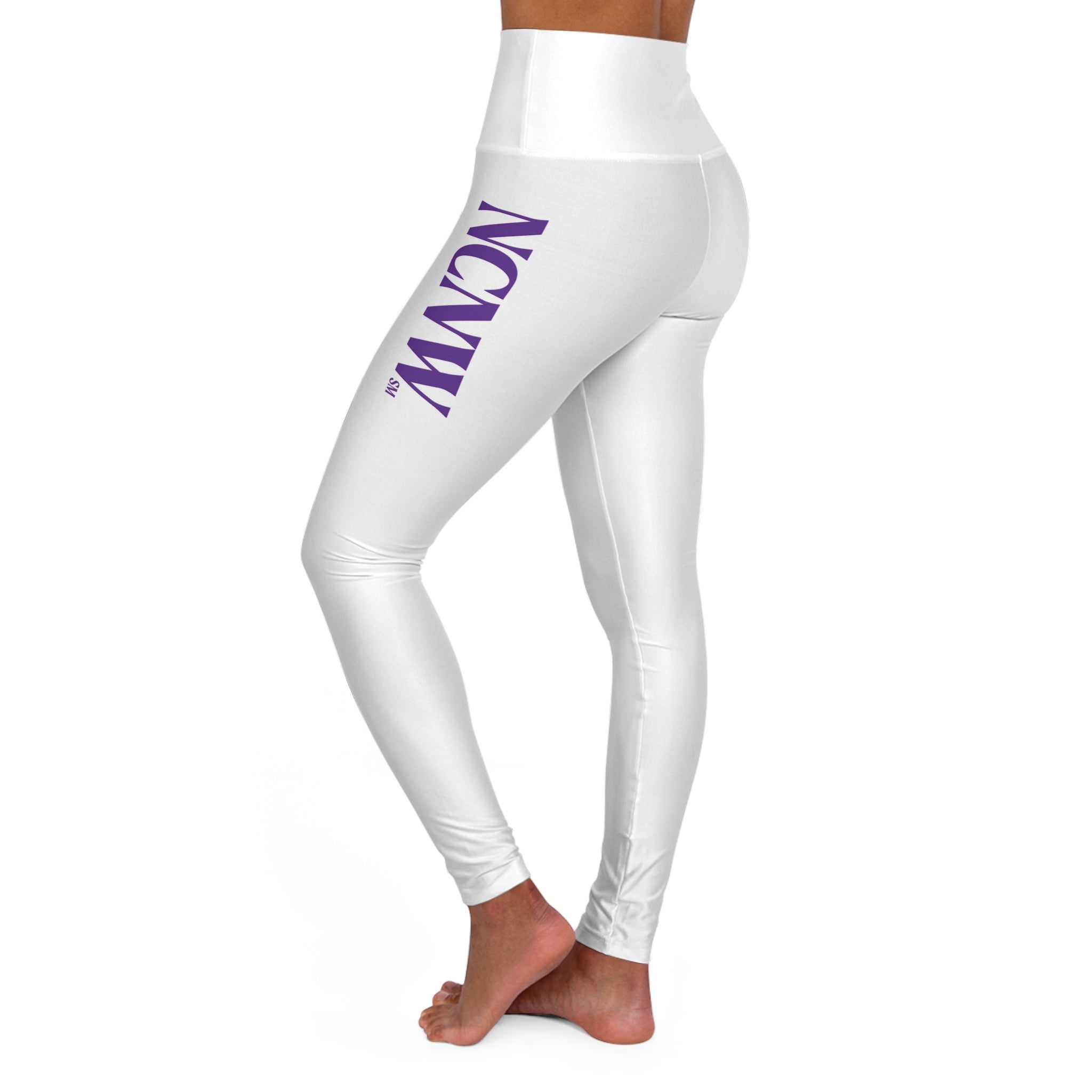 NCNW White High Waisted Yoga Leggings