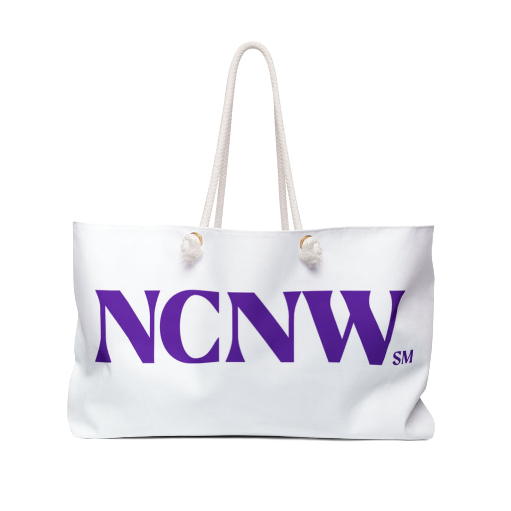 NCNW Purple Logo Weekender Bag with Rope Handle Tote